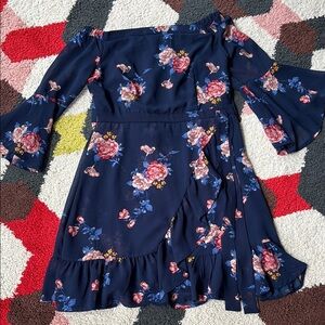 Xhilaration Navy Blue Dress size small off the shoulder